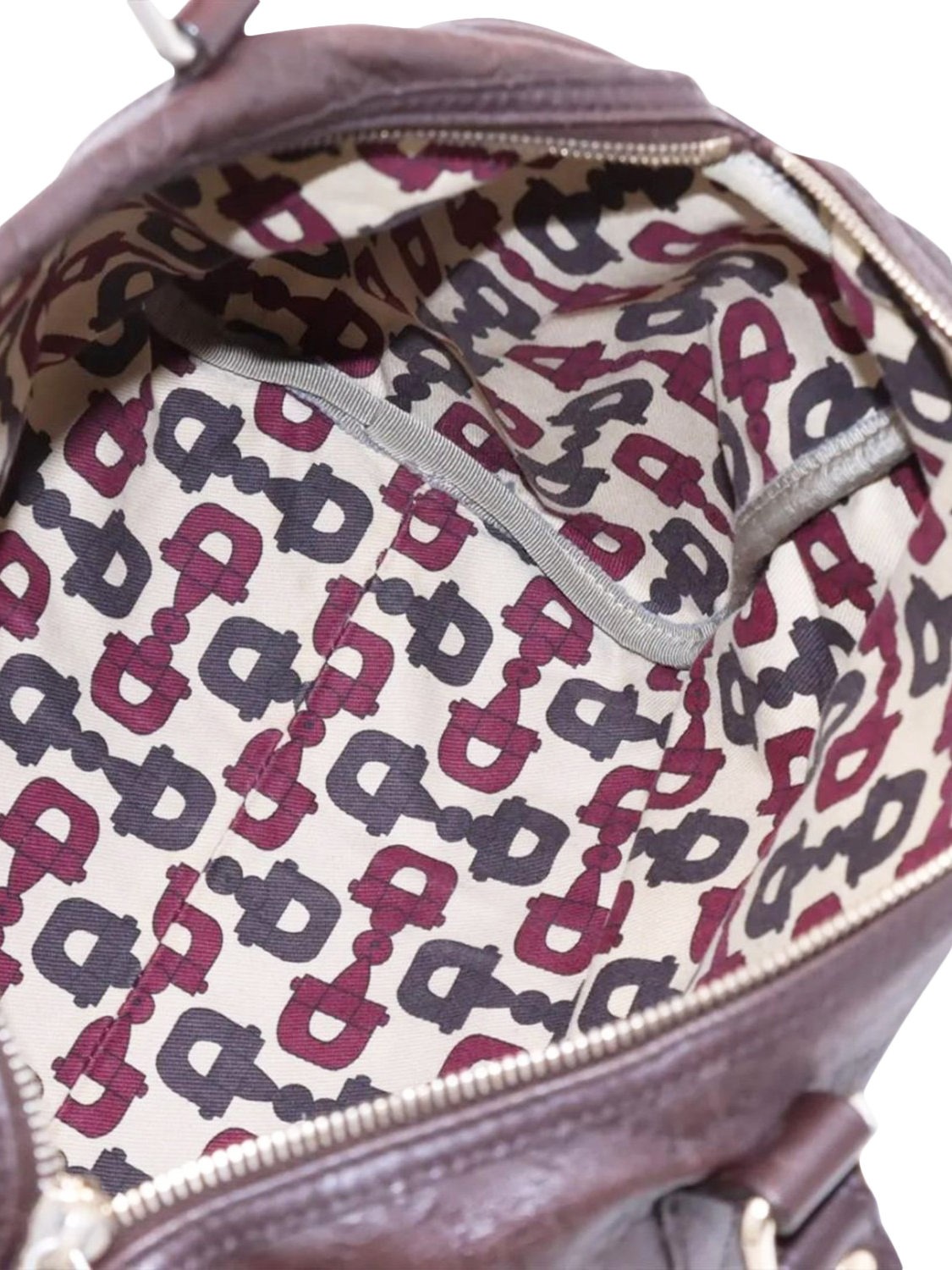 Product image 8 of 10, which shows Pre-loved GUCCI Guccissima Leather Top Handle Bag, Dark Brown