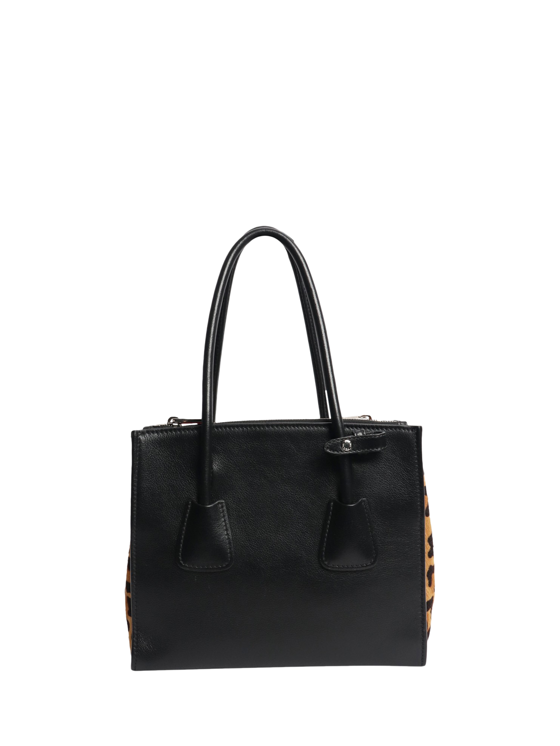 Product image 4 of 7, which shows Pre-loved Prada Leather & Pony Hair 2-Way Bag, Black
