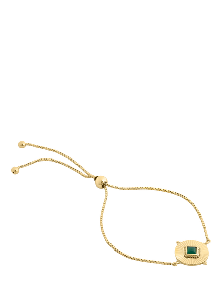 LARNAUTI Semi Precious Onyx Slider Bracelet, Gold, Gold