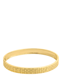 LARNAUTI Cross Hatch Textured Bracelet, Gold, Gold