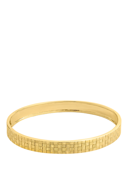 LARNAUTI Cross Hatch Textured Bracelet, Gold, Gold