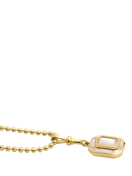 LARNAUTI Semi Precious Pearl and Moonstone Necklace, Gold, Gold