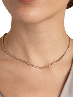 Astrid & Miyu Gleam Tennis Chain Necklace, Yellow Gold - view 2, Yellow Gold