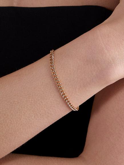 Astrid & Miyu Bold Essential Curb Chain Bracelet, Gold - view 2, Gold