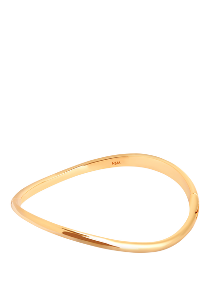 Astrid & Miyu Wave Bangle, Gold, Gold