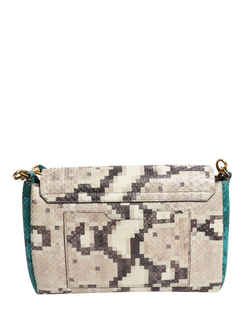 Product image 3 of 10, which shows Pre-loved Anya Hindmarch Snakeskin Shoulder Bag, Multi