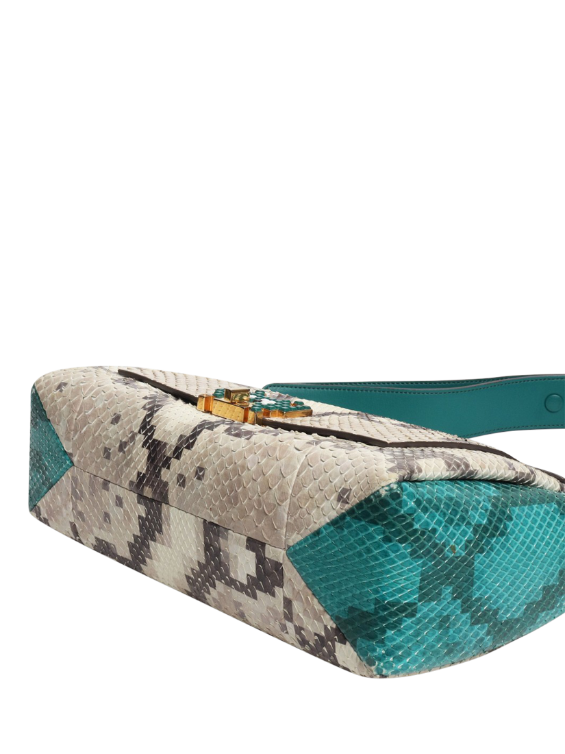 Product image 4 of 10, which shows Pre-loved Anya Hindmarch Snakeskin Shoulder Bag, Multi