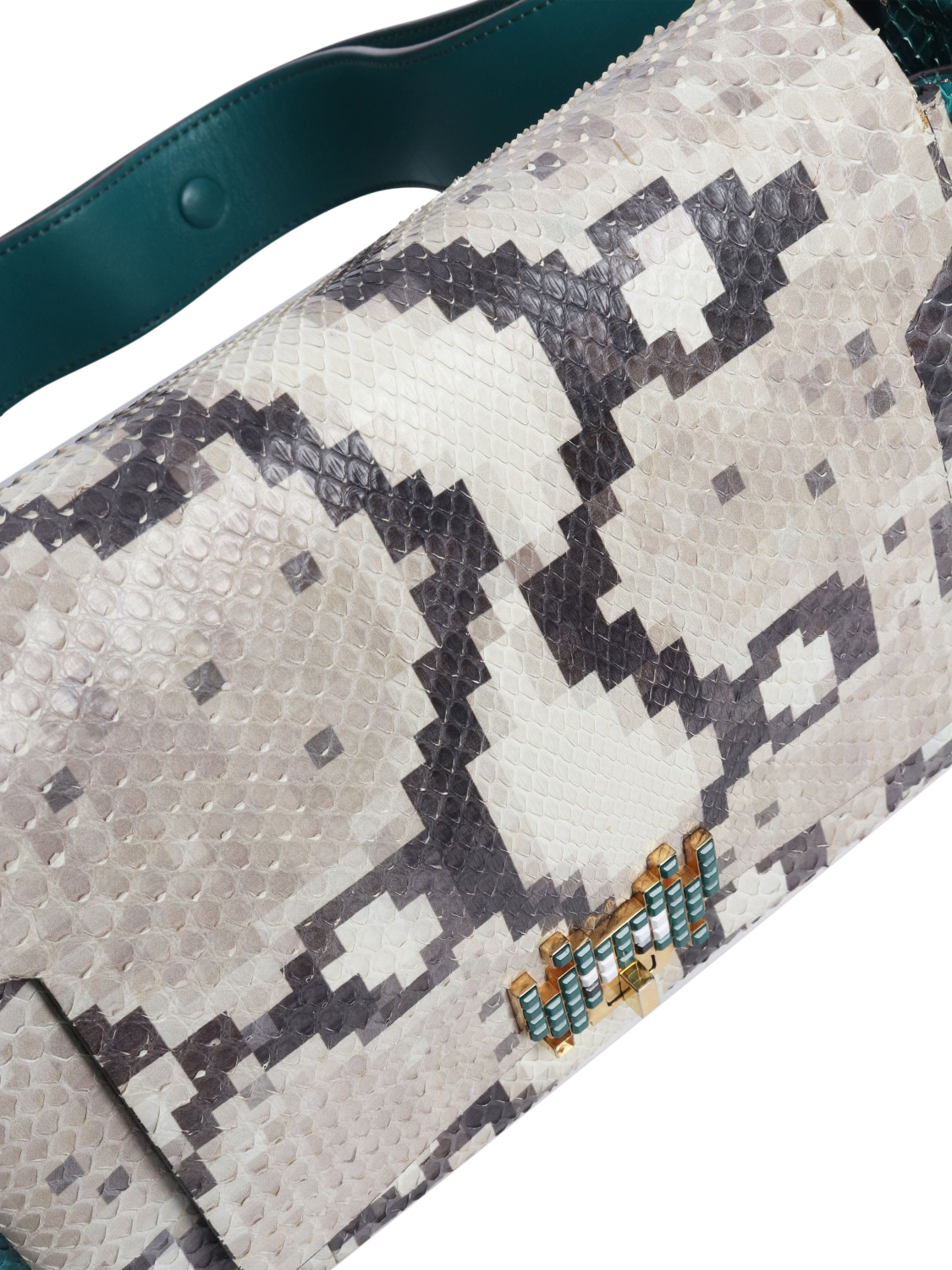 Product image 9 of 10, which shows Pre-loved Anya Hindmarch Snakeskin Shoulder Bag, Multi