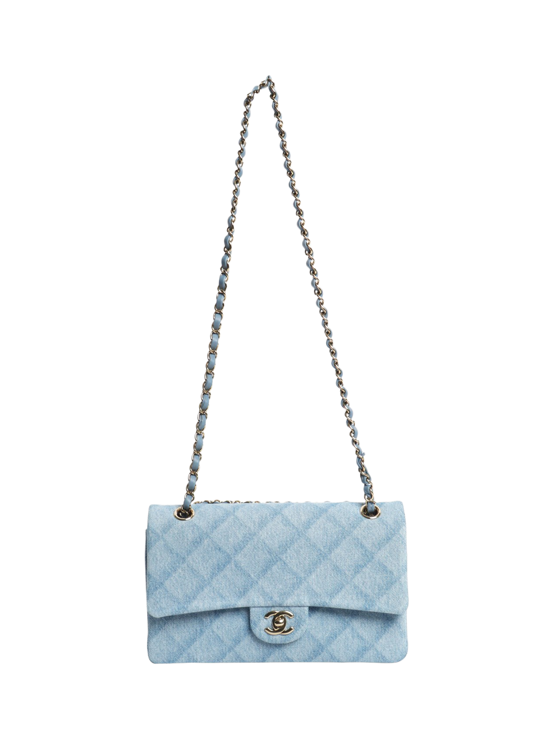 Product image 2 of 8, which shows Pre-loved CHANEL Medium Denim Classic Double Flap Bag, Blue