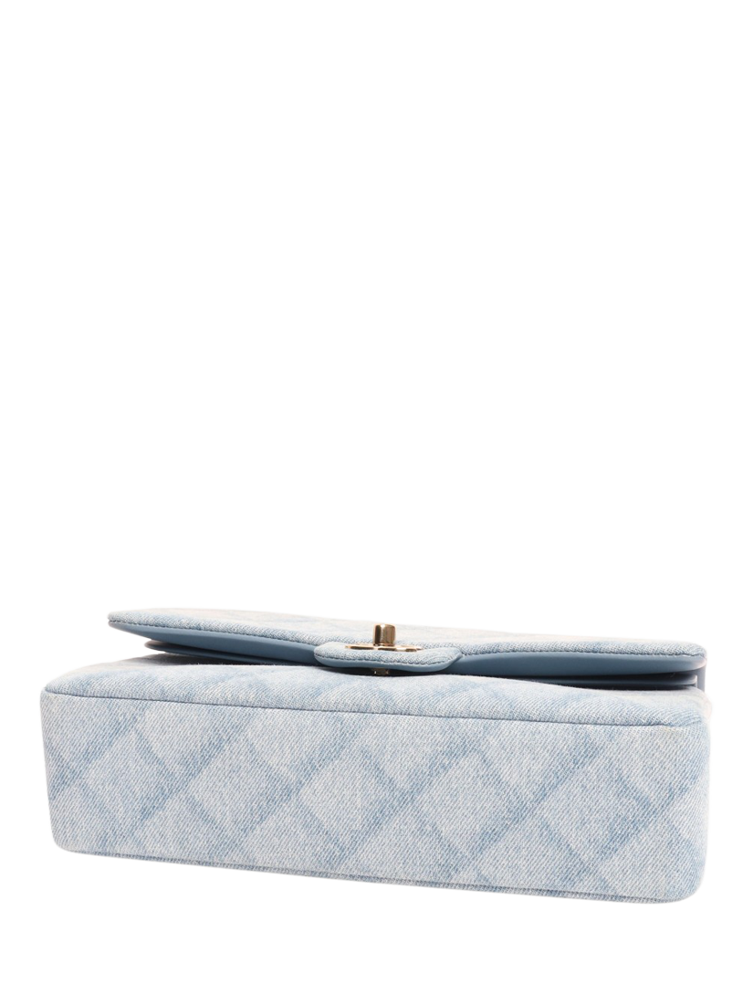 Product image 6 of 8, which shows Pre-loved CHANEL Medium Denim Classic Double Flap Bag, Blue
