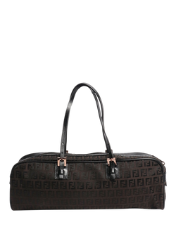 Pre-loved Fendi Zucca Canvas Top Handle Bag, Brown, Brown