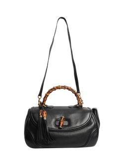Pre-loved GUCCI Bamboo Top Handle Bag, Black - view 2, Black/Brown
