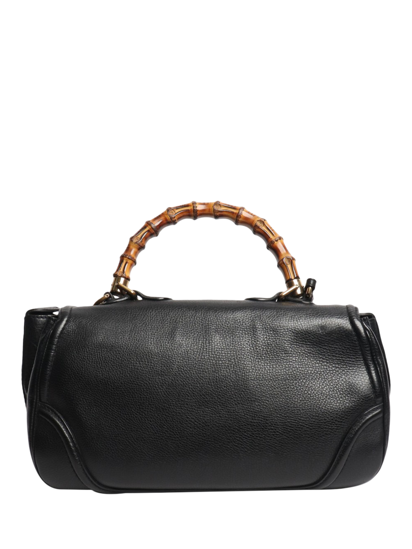 Product image 4 of 7, which shows Pre-loved GUCCI Bamboo Top Handle Bag, Black