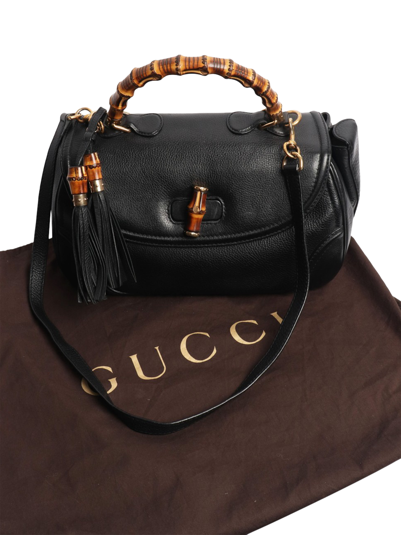Product image 7 of 7, which shows Pre-loved GUCCI Bamboo Top Handle Bag, Black