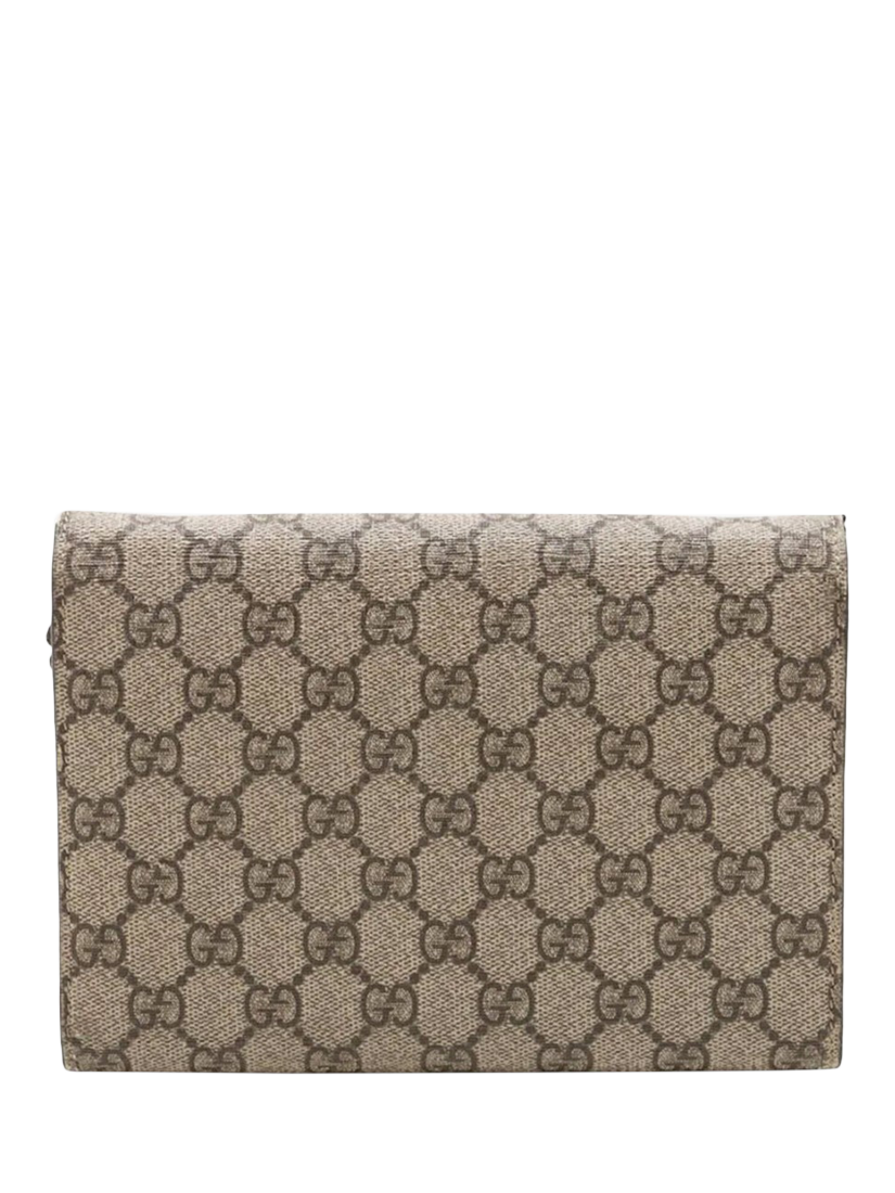 Product image 2 of 10, which shows Pre-loved GUCCI GG Supreme Dionysus Chain Wallet, Brown/Multi