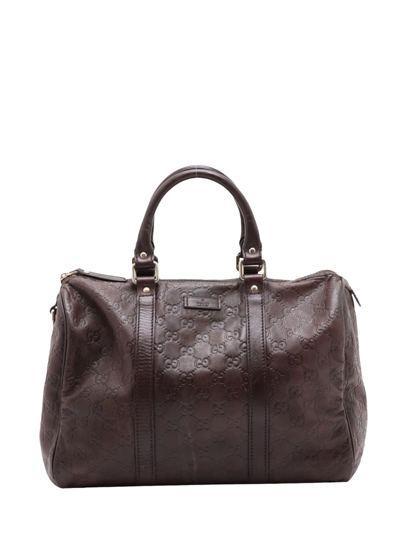 Product image 1 of 10, which shows Pre-loved GUCCI Guccissima Leather Top Handle Bag, Brown