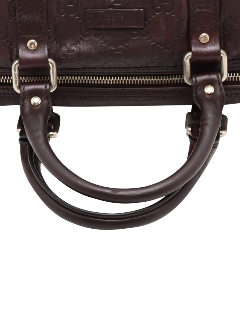 Product image 5 of 10, which shows Pre-loved GUCCI Guccissima Leather Top Handle Bag, Brown