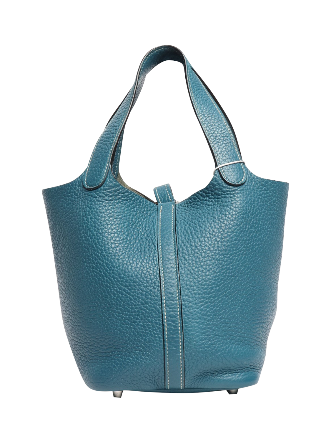 Product image 1 of 6, which shows Pre-loved Hermès Jean Picotin 18 Clemence Bag, Blue