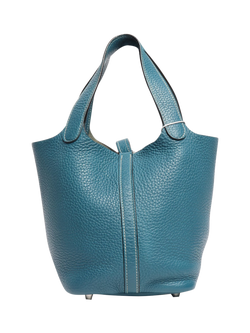 Pre-loved Hermès Jean Picotin 18 Clemence Bag, Blue, Blue