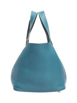 Pre-loved Hermès Jean Picotin 18 Clemence Bag, Blue - view 2, Blue
