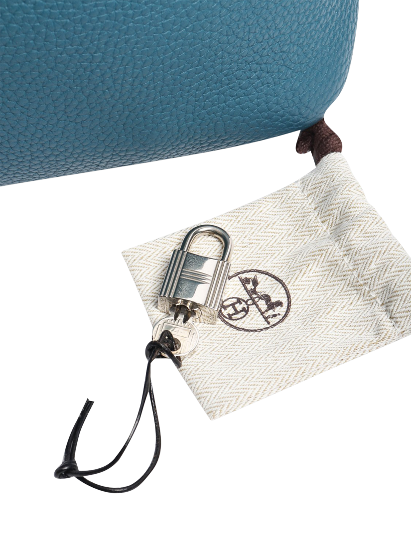 Product image 6 of 6, which shows Pre-loved Hermès Jean Picotin 18 Clemence Bag, Blue