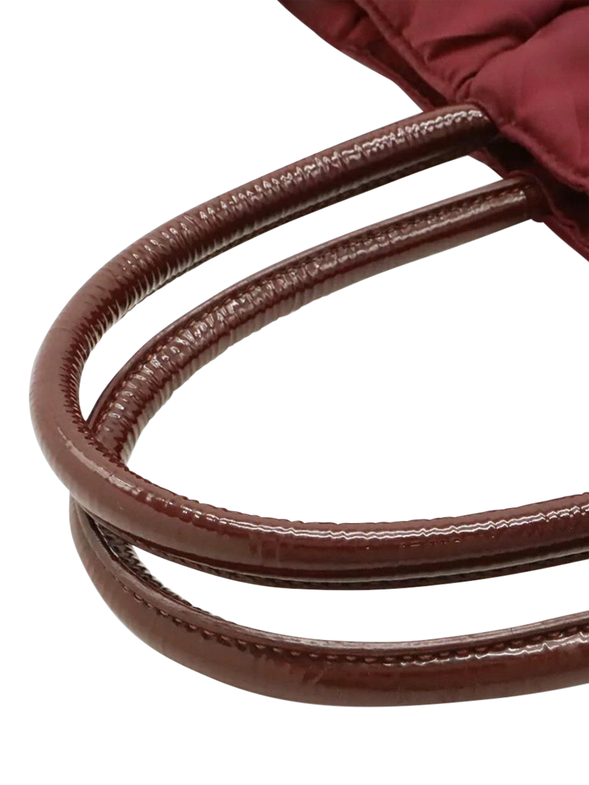 Product image 4 of 9, which shows Pre-loved Prada Quilted Nylon 2-Way Tote Bag, Red