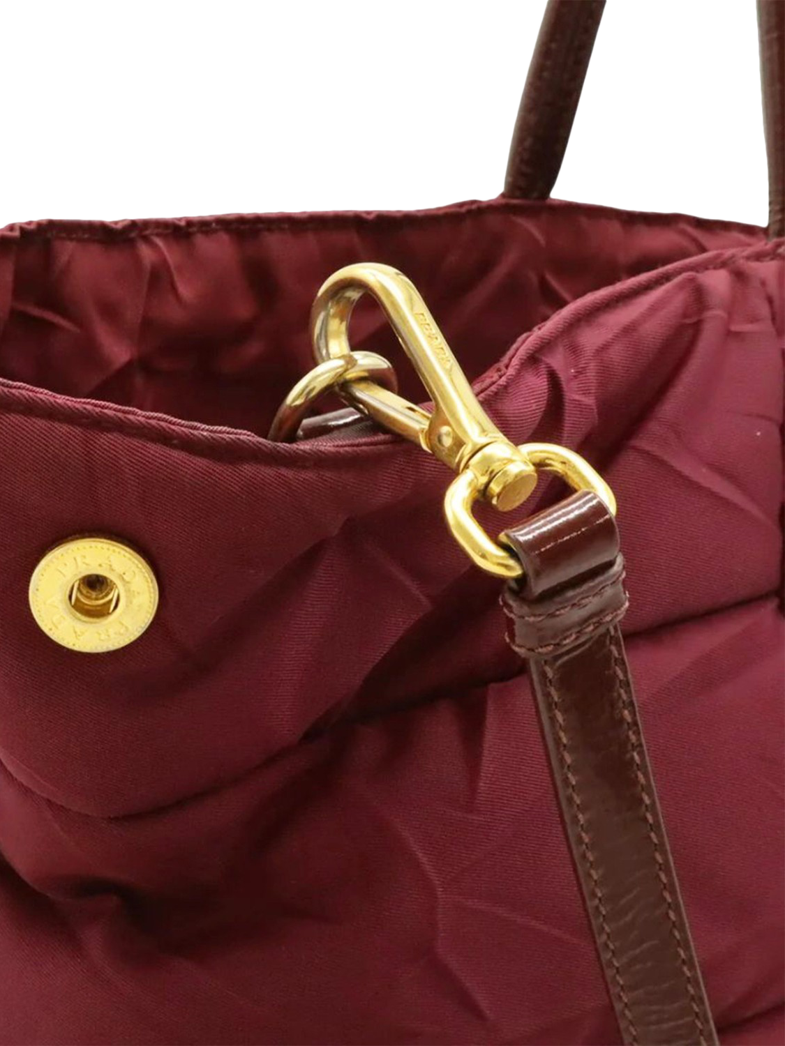 Product image 7 of 9, which shows Pre-loved Prada Quilted Nylon 2-Way Tote Bag, Red