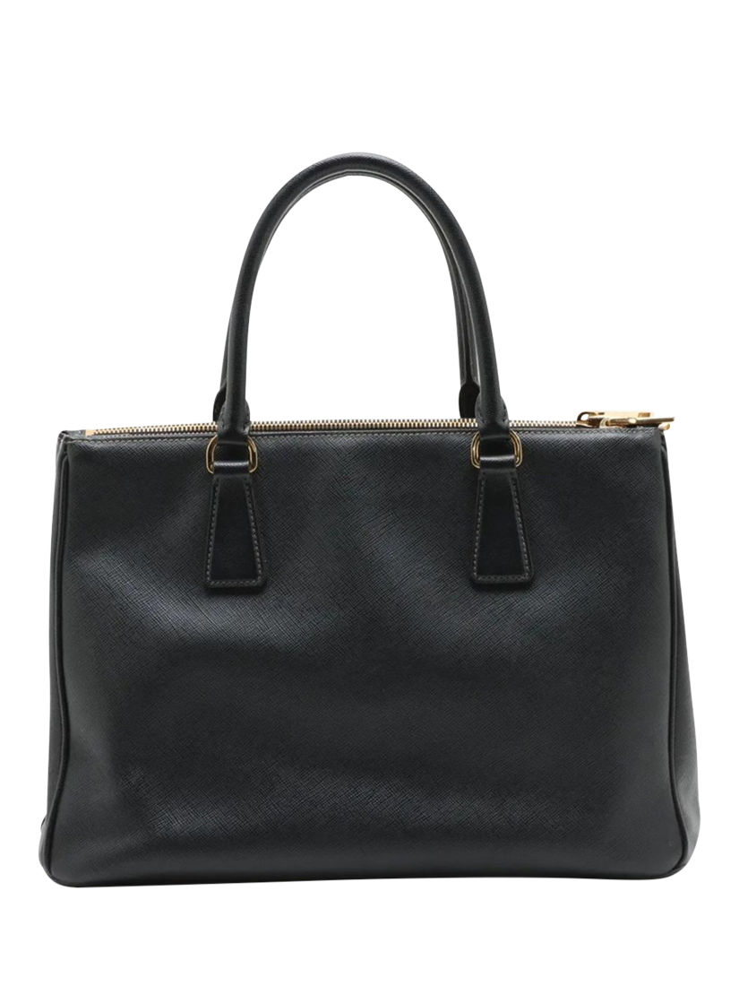 Product image 2 of 10, which shows Pre-loved Prada Saffiano Galleria 2-way Bag, Black