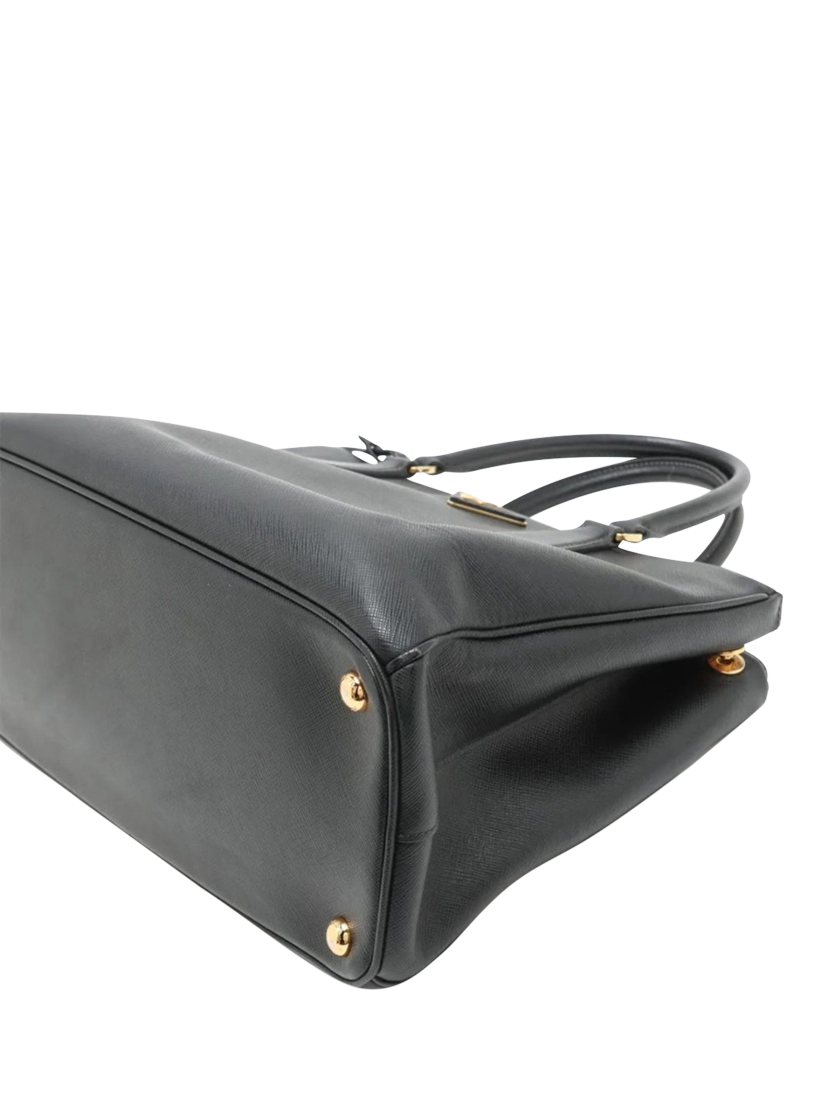 Product image 3 of 10, which shows Pre-loved Prada Saffiano Galleria 2-way Bag, Black