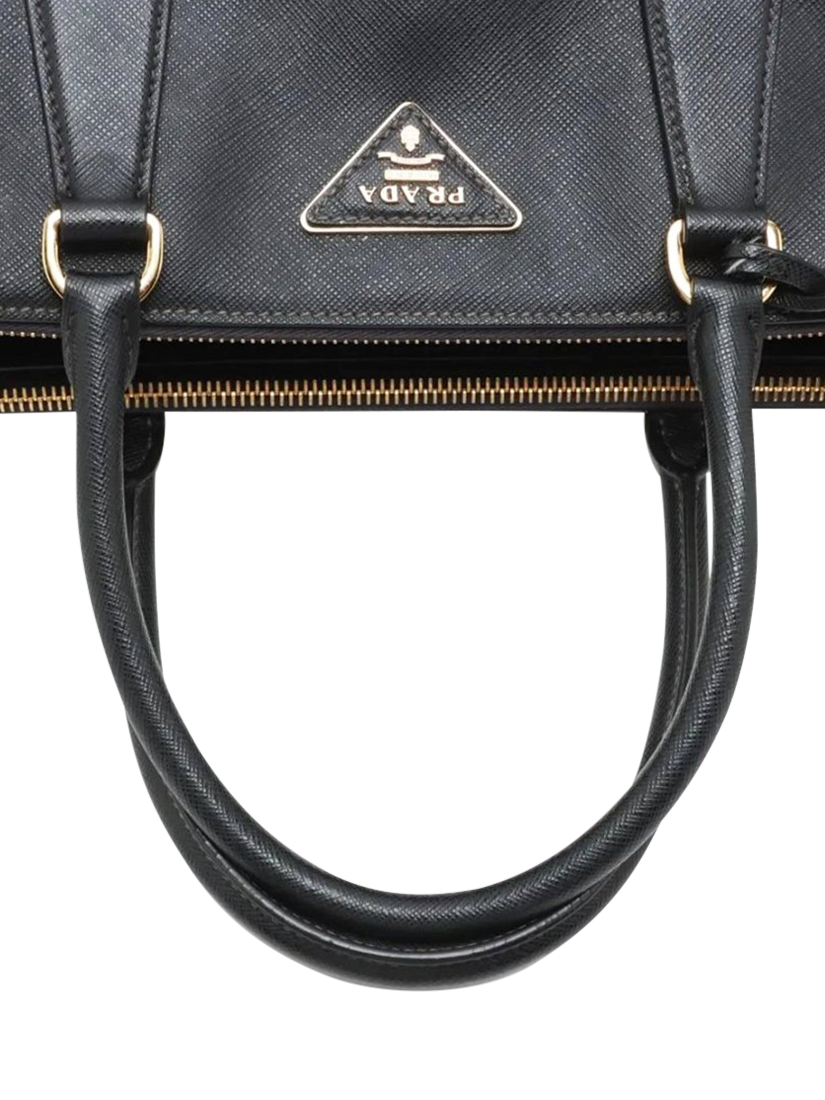 Product image 5 of 10, which shows Pre-loved Prada Saffiano Galleria 2-way Bag, Black