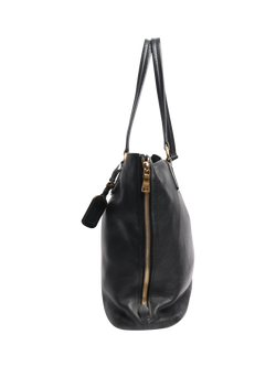 Pre-loved Prada Leather Gold Hardware Shoulder Bag, Black - view 2, Black