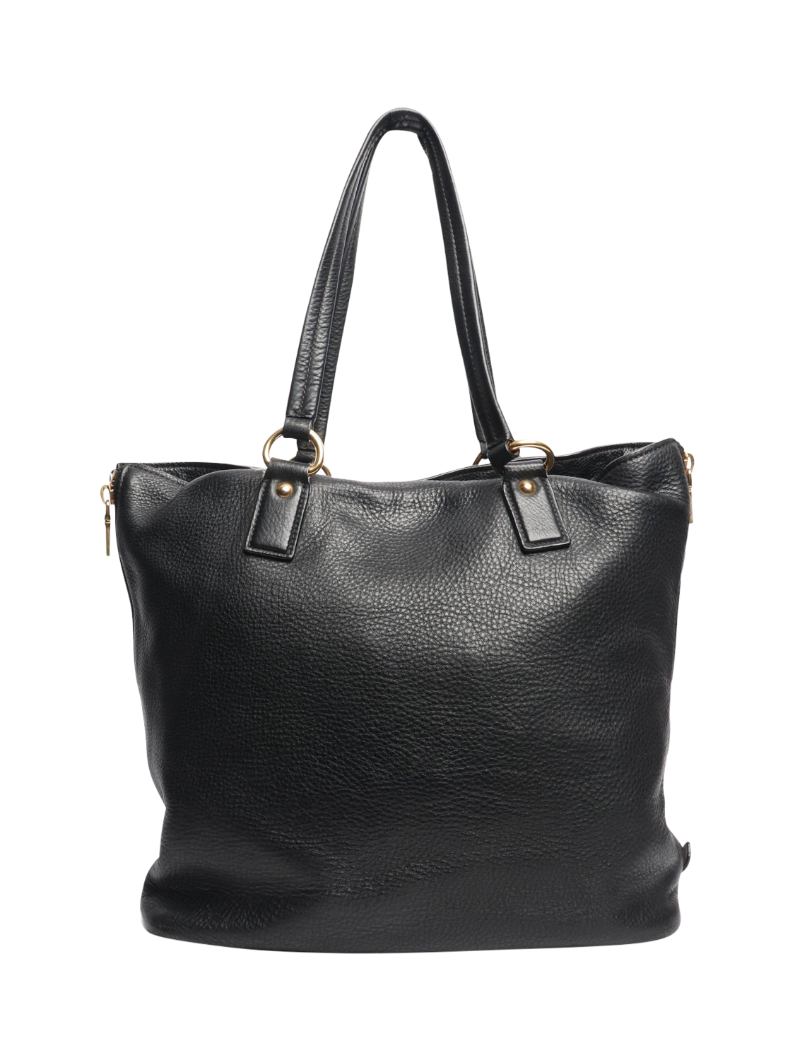 Product image 3 of 8, which shows Pre-loved Prada Leather Gold Hardware Shoulder Bag, Black
