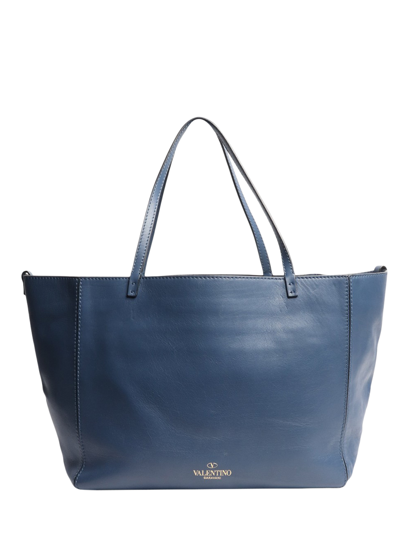 Product image 3 of 4, which shows Pre-loved Valentino Rockstud Tote Bag, Blue
