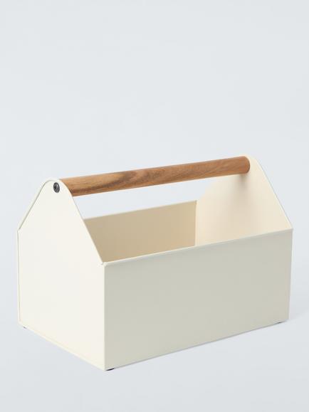 John Lewis Metal Storage Caddy, White, White