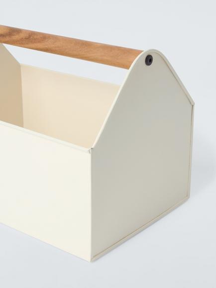 John Lewis Metal Storage Caddy, White - view 2, White