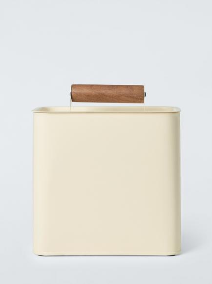 John Lewis Lidded Metal Storage Container, White - view 2, White