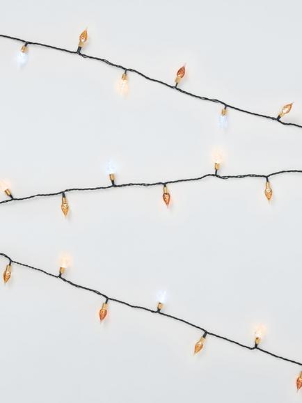John Lewis 120 Vintage Multifunction LED Lights, Lit Length 12m, Multi, Multi