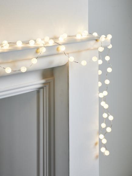 John Lewis 160 Micro LED Cracked Ball Lights, Lit Length 8m, Warm White - view 2, Warm White