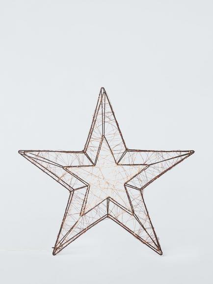 John Lewis LED Star Light, Warm White/Copper - view 2, Copper
