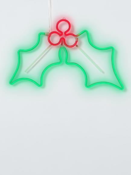 John Lewis Neon Holly Light, Red/Green, Green