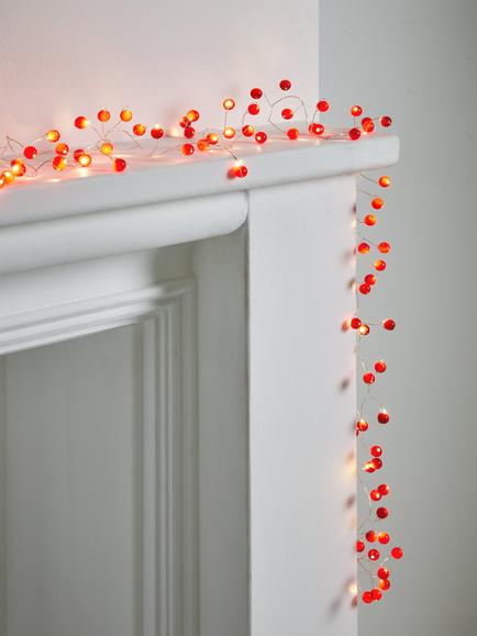 John Lewis Battery Operated 80 Micro LED Berry Lights - view 2, Red