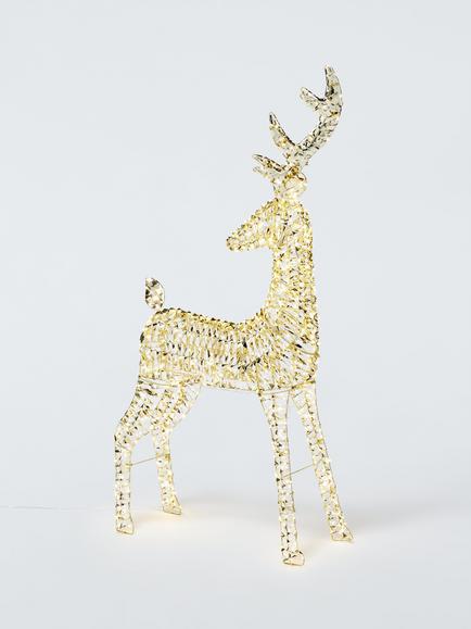 John Lewis 960 Micro LED Gold Shimmer Stag, H1.3m, Gold