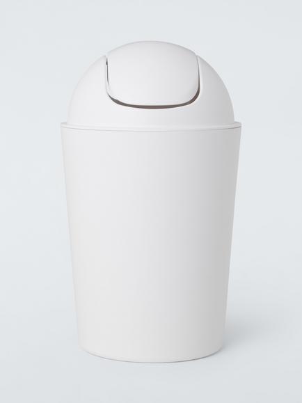 John Lewis Soft Touch Swing Top Bin, White, White