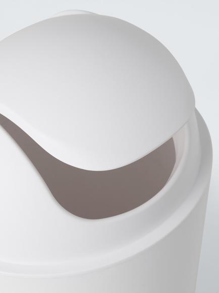 John Lewis Soft Touch Swing Top Bin, White - view 2, White