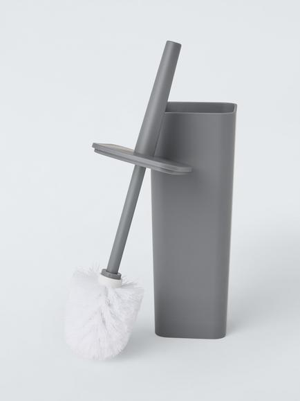 John Lewis Soft Touch Toilet Brush & Holder, Grey - view 2, Grey