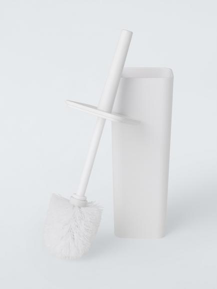 John Lewis Soft Touch Toilet Brush & Holder, White - view 2, White
