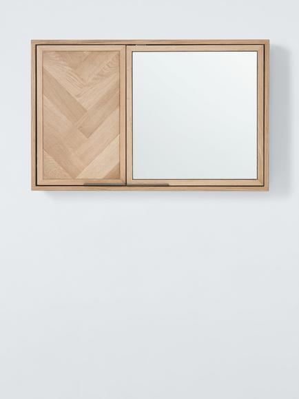 John Lewis Estate Mirrored Bathroom Cabinet, Oak, Natural
