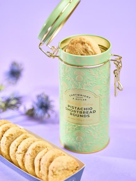 Cartwright & Butler Pistachio Shortbread Rounds Tin, 150g - view 2, Multi