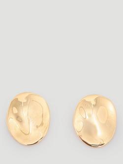 HUSH Jett Oversized Molten Earrings, Gold, Gold