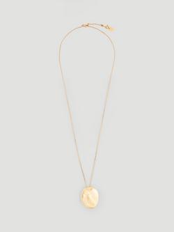 HUSH Jett Oversized Molten Pendant Necklace, Gold, Gold